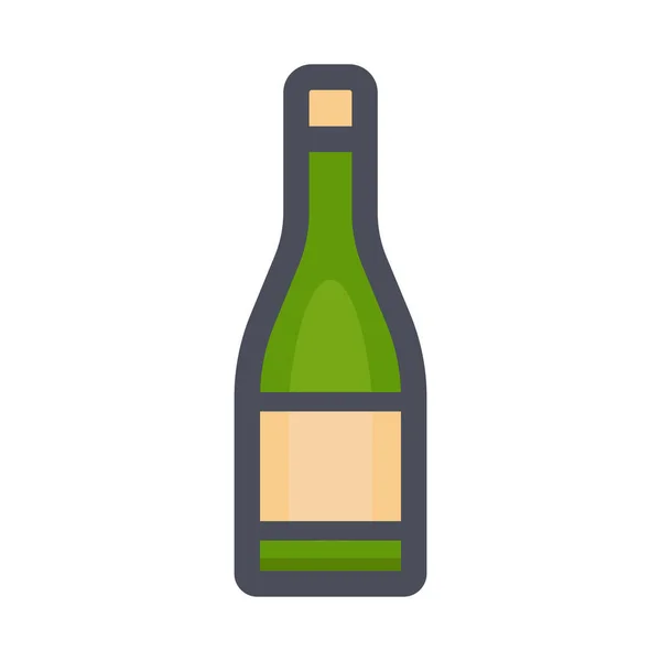 酒瓶颜色图标 充填轮廓风格 — 图库矢量图片