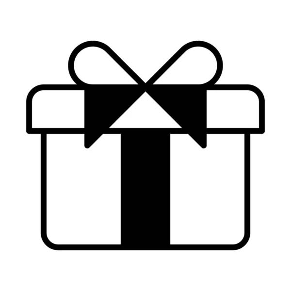 Boîte Icône Cadeau Noël Dans Style Solide — Image vectorielle