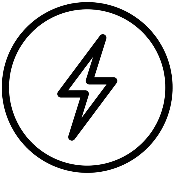 Ikona Pioruna Elektryczności Stylu Zarys — Wektor stockowy