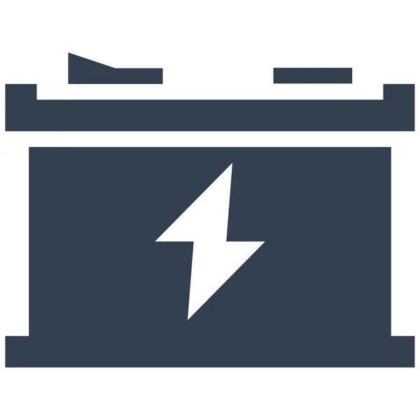 Zewnętrzna Ikona Baterii Elektrycznej Stylu Solid — Wektor stockowy
