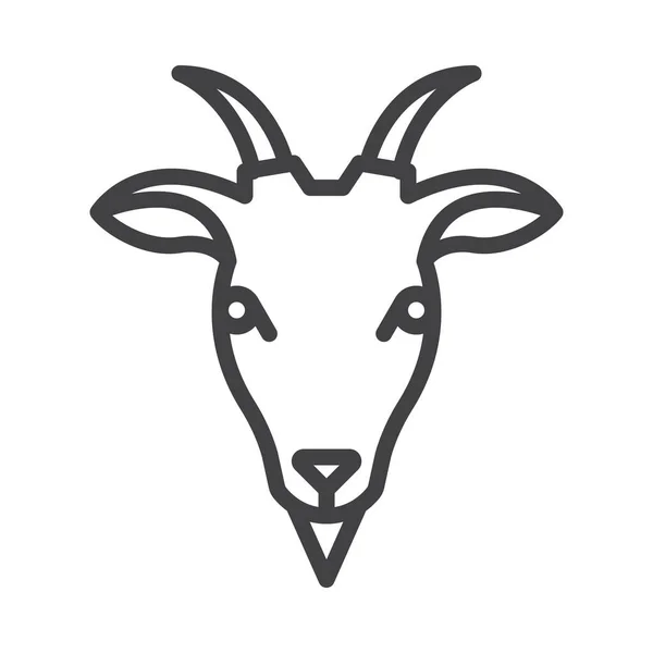 Goat Head Horn Icon Animals Category — Stok Vektör