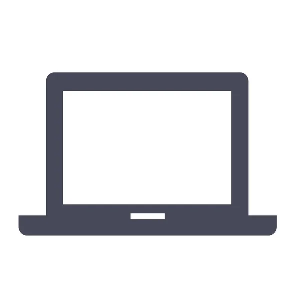 Laptop Macbook Μήλο Εικονίδιο Στερεό Στυλ — Διανυσματικό Αρχείο