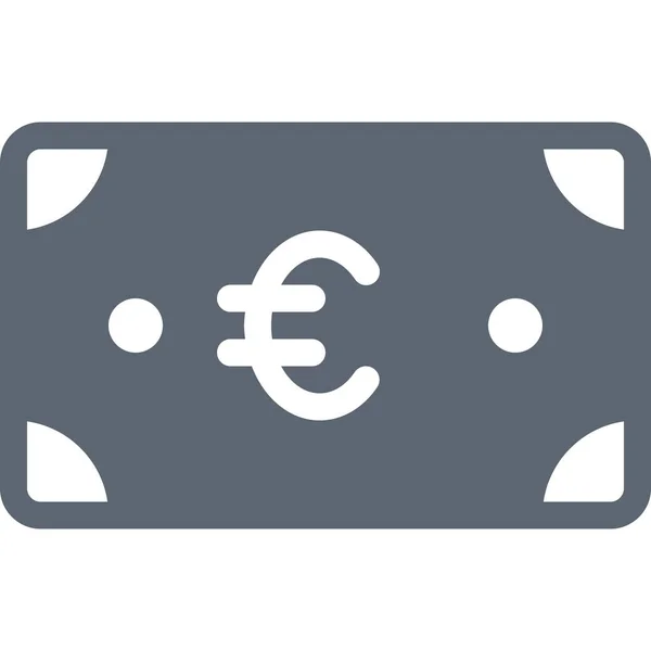 Facture Euro Cash Icône Dans Style Solide — Image vectorielle