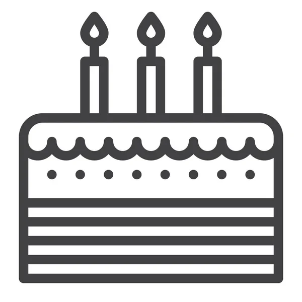 Candle Birthday Cake Icon — Stockvector