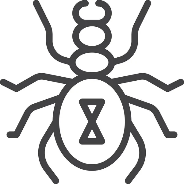 Icône Récolte Des Insectes Scarabées Dans Style Outline — Image vectorielle