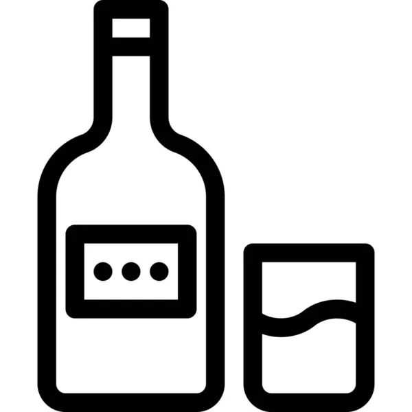 Alkohol Ital Ital Ikon Körvonalazott Stílusban — Stock Vector