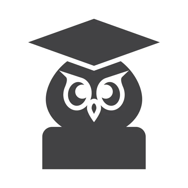 鳥教育卒業アイコン — ストックベクタ