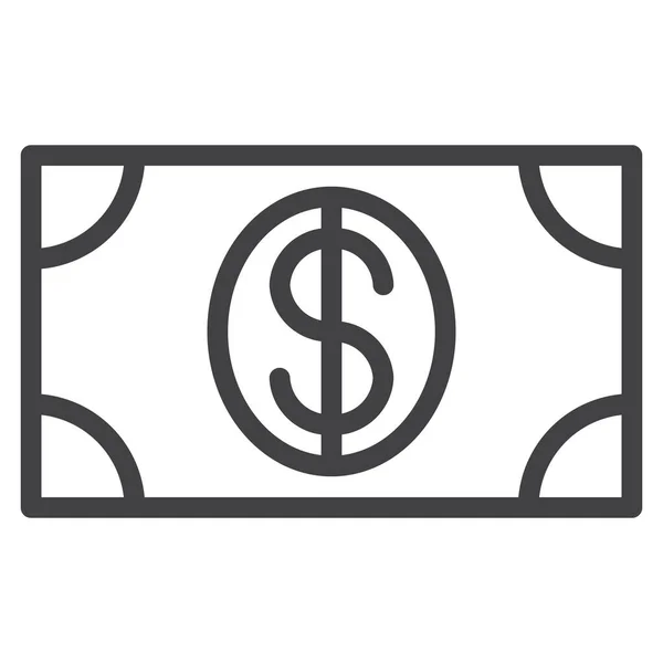 纸币现金美元图标的轮廓风格 — 图库矢量图片