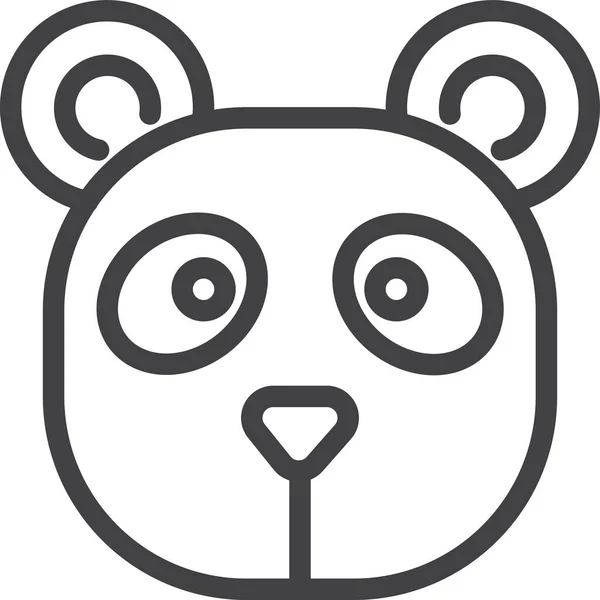 Bärenkopf Panda Ikone Outline Stil — Stockvektor