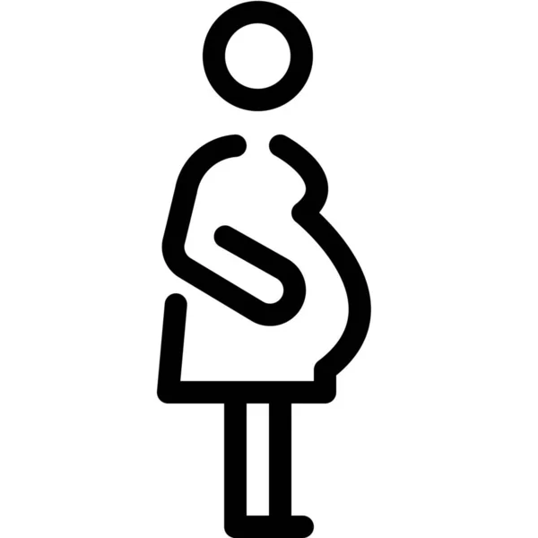 Baby Mother Pregnancy Icon Outline Style — Stock Vector