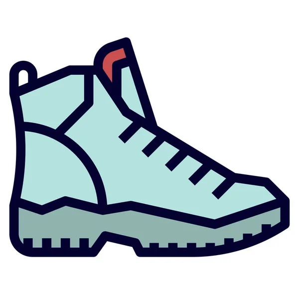 Camping Hiking Shoe Icon Filled Outline Style — Stock Vector