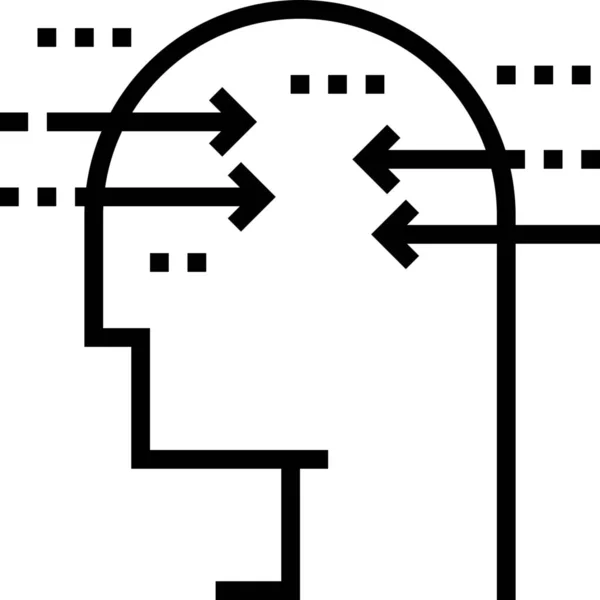 Horch Mind Open Icon Outline Stil — Stockvektor