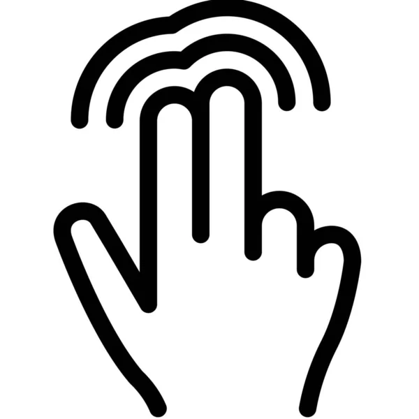 Κλικ Εικονίδιο Χειρονομία Δάχτυλο Στυλ Περίγραμμα — Διανυσματικό Αρχείο