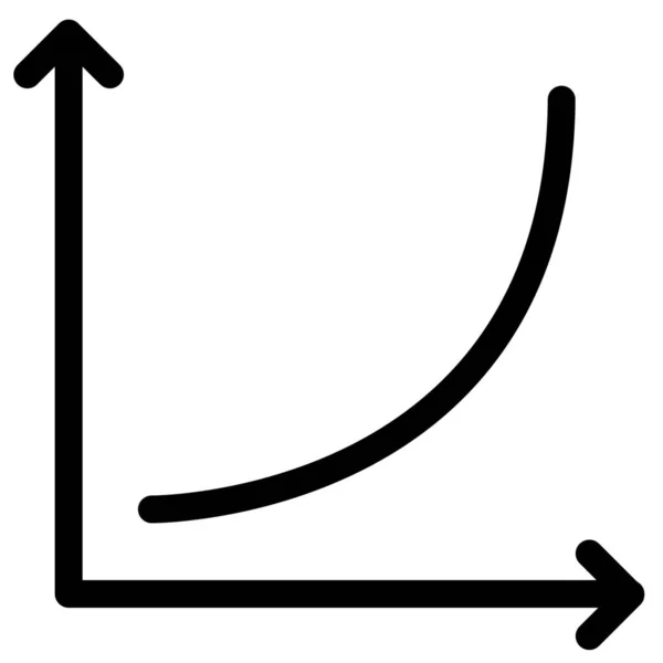 Coördinaat Kromme Wiskunde Icoon Outline Stijl — Stockvector