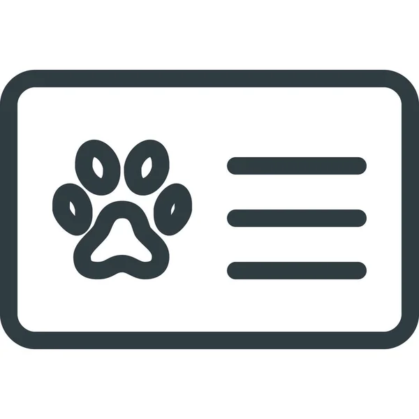 Animal Cat Dog Ikone Outline Stil — Stockvektor