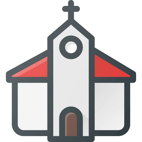 Архітектурна Будівля Церковна Ікона Заповненому Стилі — стоковий вектор
