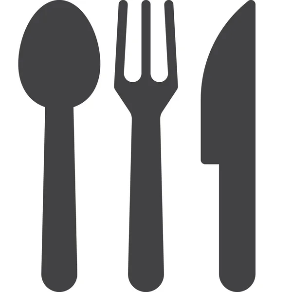 食物及饮品类别中餐具叉刀图标 — 图库矢量图片