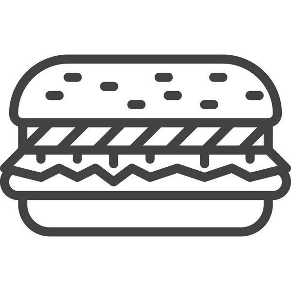 Beefburger Icono Comida Rápida Categoría Alimentos Bebidas — Vector de stock