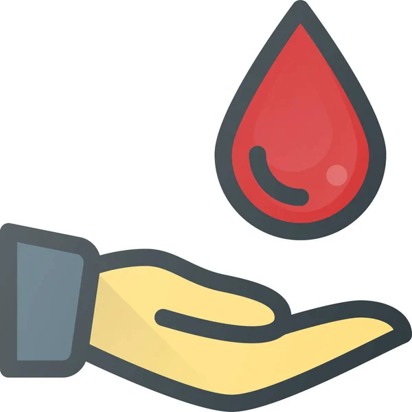 Doação Sangue Ícone Esboço Preenchido Estilo Esboço Preenchido — Vetor de Stock