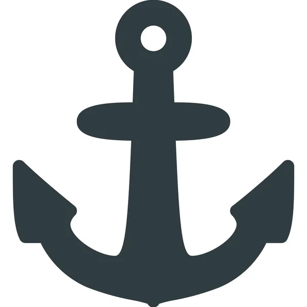 Якорь Крюк Икона Военно Морского Флота Твердом Стиле — стоковый вектор