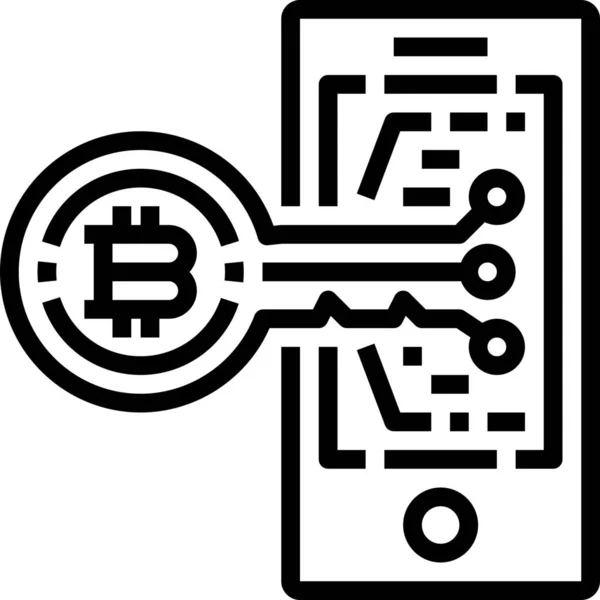 Ícone Digital Criptomoeda Bitcoin Estilo Esboço —  Vetores de Stock