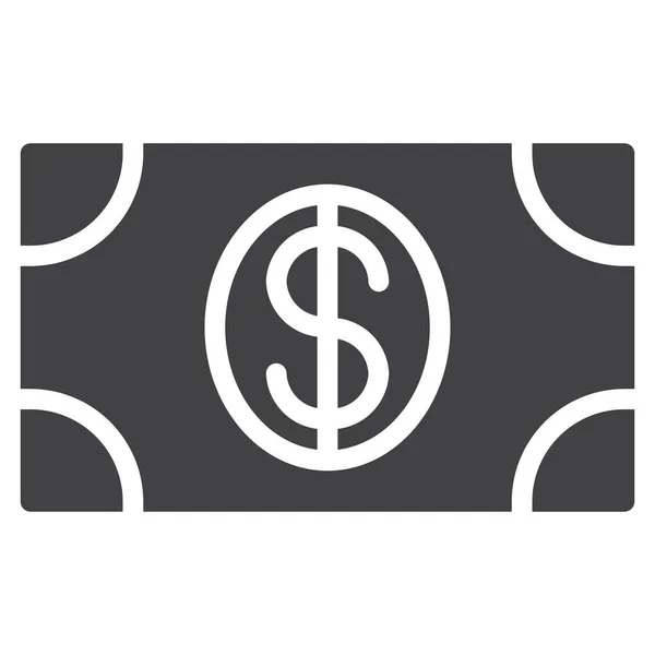 Значок Наличных Долларов Твердом Стиле — стоковый вектор