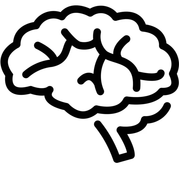 Idea Del Cerebro Icono Inteligencia Estilo Esquema — Vector de stock