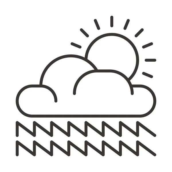 Nuvole Icona Precipitazione Stile Outline — Vettoriale Stock