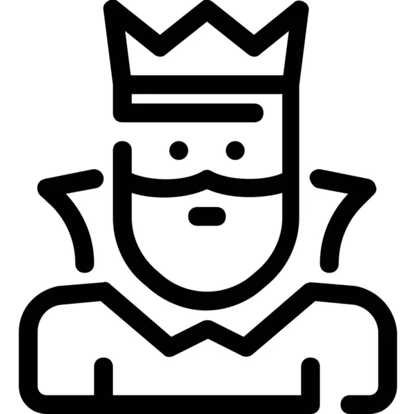 Avatar Crown King Ikone Outline Stil — Stockvektor