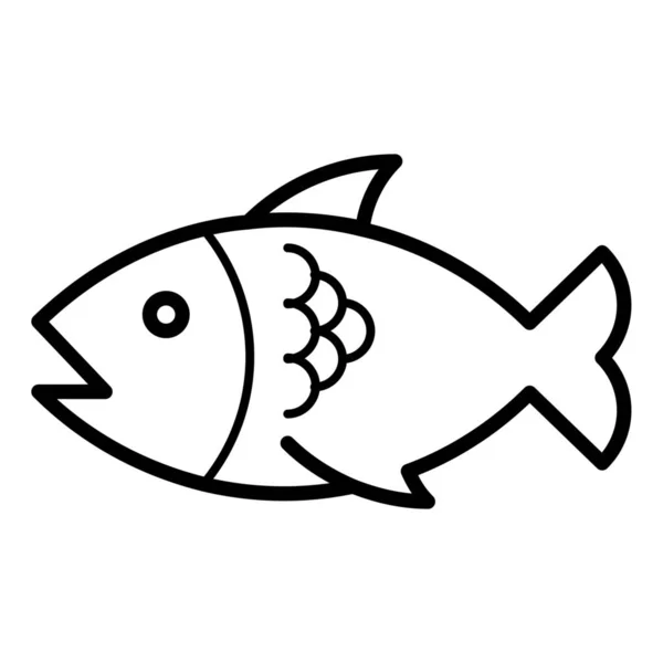 Fisk Mat Kök Ikon Kontur Stil — Stock vektor