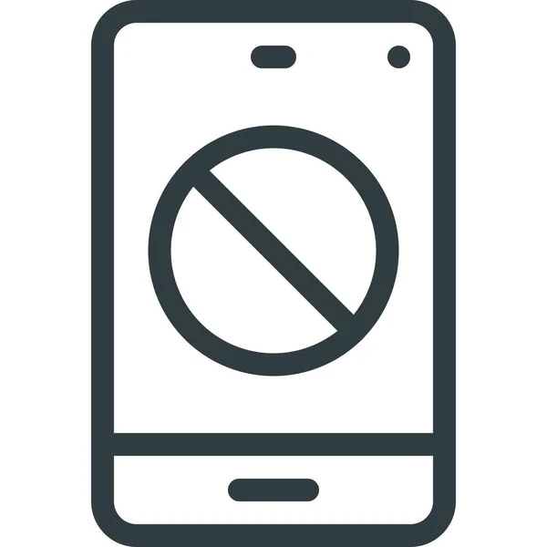 Désactiver Mobile Pas Icône Dans Style Outline — Image vectorielle
