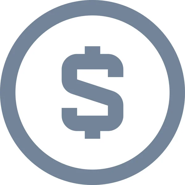 Banken Munt Dollarpictogram Contouren Stijl — Stockvector