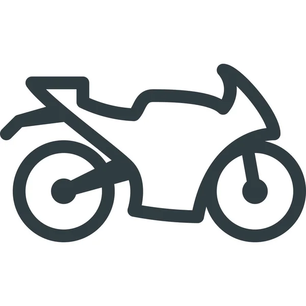 Cykel Motocycle Motor Ikon Kontur Stil — Stock vektor