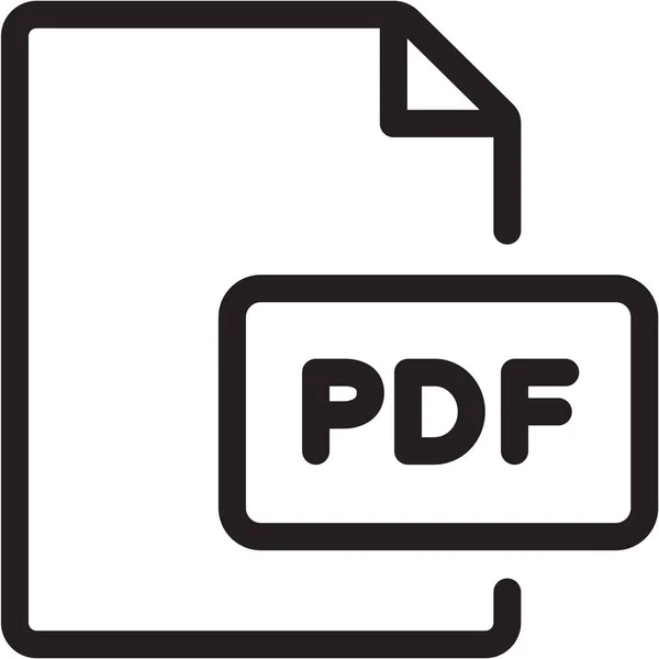 Ikona Programu Acrobat Adobe Pdf Zarysie — Wektor stockowy