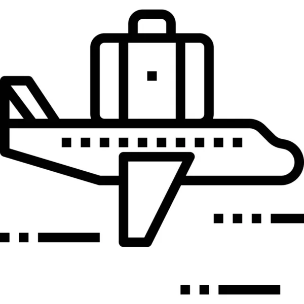 Aeroplano Business Fly Icon Stile Outline — Vettoriale Stock