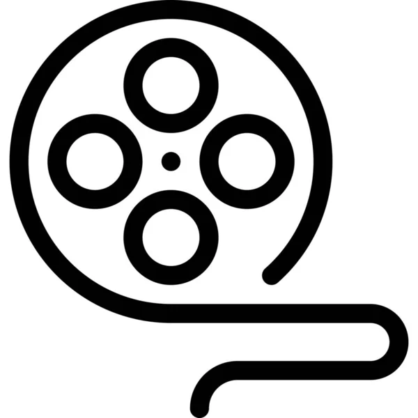 Película Cine Icono Rollo Estilo Esquema — Archivo Imágenes Vectoriales