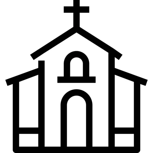 Edificio Capilla Icono Cristiano — Vector de stock