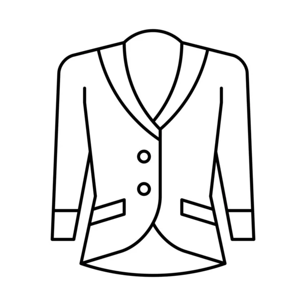 Kleidung Jacke Frauen Ikone Outline Stil — Stockvektor