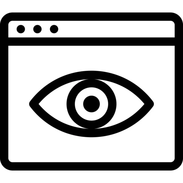 Eye Optimization Page Icon Outline Style — Stock Vector