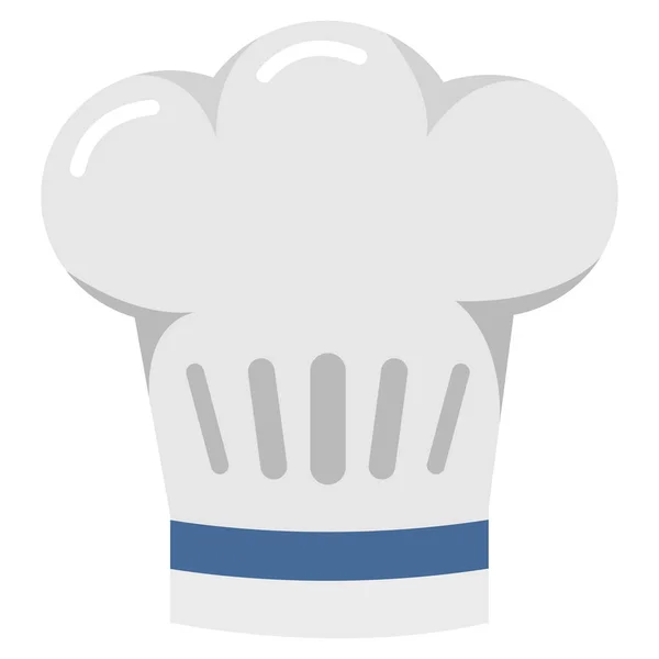 Chapeau Chef Cuisine Icône Dans Style Plat — Image vectorielle
