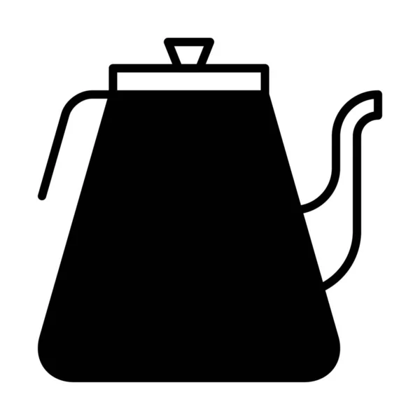 Koffie Koken Pictogram Vaste Stijl — Stockvector