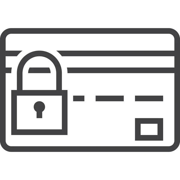 Credit Card Lock Security Icon Outline Style — Stock Vector