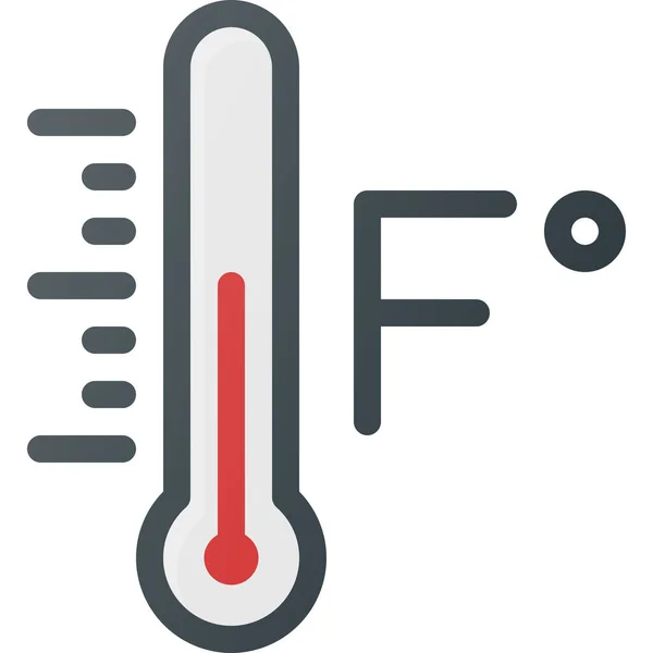 Stopień Fahrenheit Prognozowany Ikona Stylu Wypełnione Zarys — Wektor stockowy