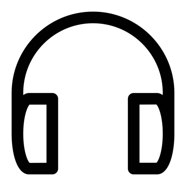 Auriculares Comunicación Icono Auriculares Estilo Esquema — Vector de stock