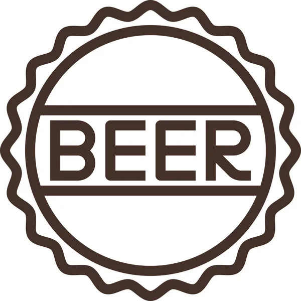 酒精啤酒瓶图标的轮廓风格 — 图库矢量图片