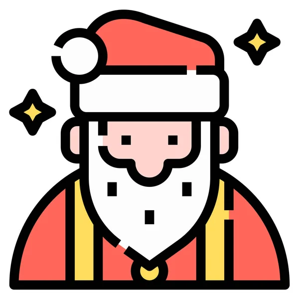 Avatar Christmas Claus Icon Filled Outline Style — Stockvektor