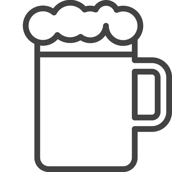 Bar Beer Κούπα Εικονίδιο Στυλ Περίγραμμα — Διανυσματικό Αρχείο