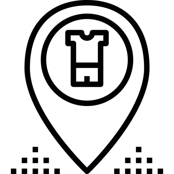 Doek Locatie Pin Pictogram Outline Stijl — Stockvector