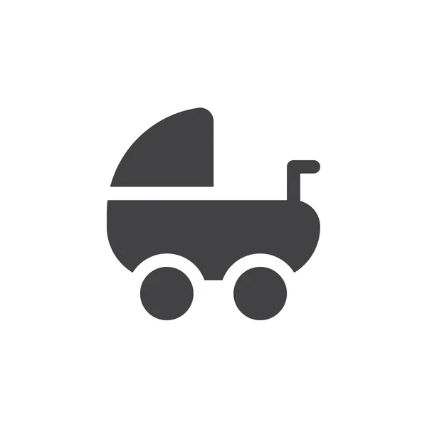 Icône Chariot Poussette Bébé Dans Style Solide — Image vectorielle