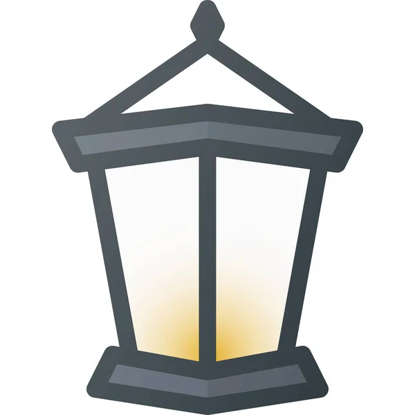 Old Retro Streetlamp Icon Filled Outline Style — Stock Vector